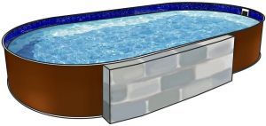 Каркасный бассейн Лагуна  6,00х4,00х1,25, темный шоколад RAL8017 (60040001-04)