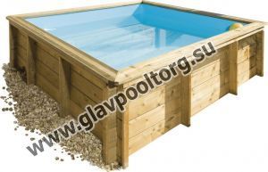 Каркасный детский бассейн TROPIC JUNIOR деревянный 2,0x2,0x0,68 с картриджным фильтром (27160409)