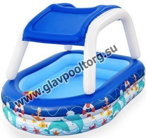 Детский надувной бассейн Bestway с навесом от солнца 213х155х132 (54370)
