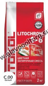 Затирочная смесь цементная Litokol Litochrom 1-6 C.00 (белый) 2 кг