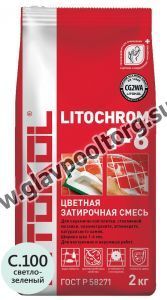 Затирочная смесь цементная Litokol Litochrom 1-6 C.100 (светло-зелёный/мята) 2 кг
