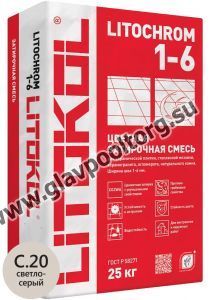 Затирочная смесь цементная Litokol Litochrom 1-6 C.20 (светло-серый) 25 кг