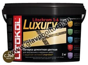 Затирочная смесь цементная Litokol Litochrom 1-6 Luxury C.200 (венге) 2 кг