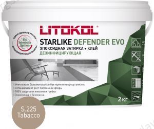 Затирочная смесь эпоксидная антибактериальная Litokol Starlike Defender EVO S.225 (Tabacco), 2 кг Затирочная смесь эпоксидная антибактериальная Litokol Starlike Defender EVO S.225 (Tabacco), 2 кг