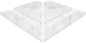 Плитка бордюрная угловая с поручнем Acepool Urban Blanco Anti Slip 325x418x93 мм (904321)