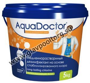 Медленный стабилизированный хлор в таблетках по 200 гр. AquaDoctor C-90T, 5 кг