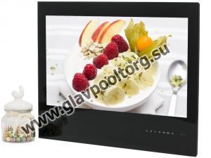 Влагостойкий встраиваемый телевизор для кухни 23,8'' Avel, чёрная рамка (AVS240KS, Black)