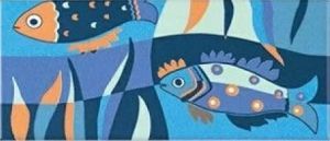 Плитка бордюрная Serapool Рыбки, 125х250 мм (F8011-A)