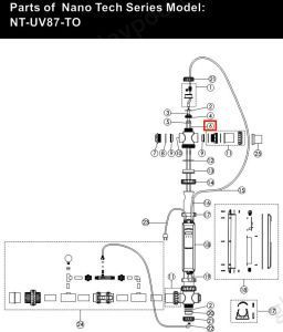 Чехол кварцевый установки УФ Emaux Nano Tech NT-UV87-TO Ozone 87W (E130431)