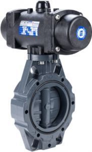 Дисковый затвор с пневмоприводом ПВХ, EPDM 110 мм Aquaram (2101110)