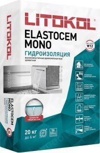 Смесь гидроизоляционная однокомпонентная Litokol Elastocem Mono, 20 кг