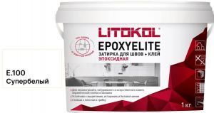 Затирочная смесь Litokol EpoxyElite двухкомпонентная эпоксидная E.100 (cупербелый), 1 кг Затирочная смесь Litokol EpoxyElite двухкомпонентная эпоксидная E.100 (cупербелый), 1 кг