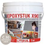 Затирочная смесь эпоксидная Litokol Epoxystuk X90 С.30 Grigio Perla (жемчужно-серый) 5 кг