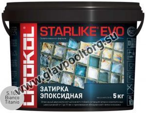 Затирочная смесь Litokol STARLIKE EVO Bianco Titanio S.105 (серебристый/серый) 5 кг