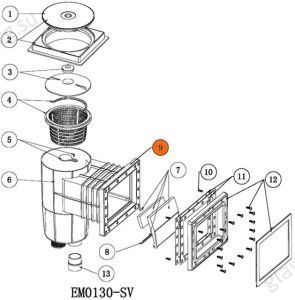 Фланец корпуса скиммера Emaux EM00130-SV (01050168)