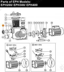 Гайка муфты насоса 63/75 мм Emaux EPH (01013147)