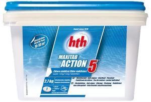 Многофункциональный стабилизированный хлор 5 в 1 hth Maxitab Action в таблетках по 135 г, 2,7 кг, шт (K801732H1)
