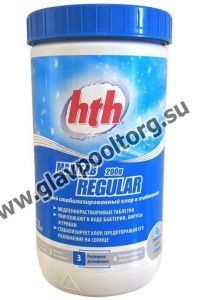 Медленный стабилизированный хлор hth Maxitab Regular в таблетках по 200 гр., 1,2 кг (упаковка 6 шт.) C800501H2