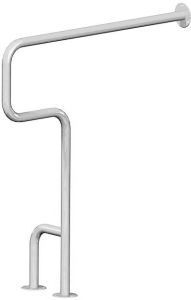 Поручень для инвалидов для унитаза 750х875 мм Инвапром левый, белый (ПНН-04.01.750.875.230)
