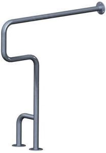 Поручень для инвалидов для унитаза 750х875 мм Инвапром левый, нержавеющая сталь (ПНН-04.01.750.875.230.Н)