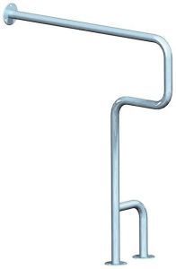Поручень для инвалидов для унитаза 750х875 мм Инвапром правый, белый (ПНН-04.02.750.875.230)