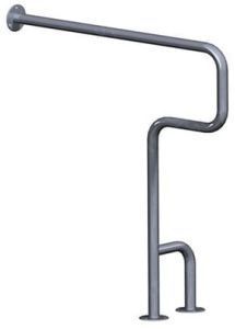 Поручень для инвалидов для унитаза 750х875 мм Инвапром правый, нержавеющая сталь (ПНН-04.02.750.875.230.Н)