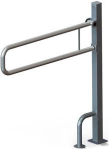 Поручень для инвалидов для унитаза откидной 915х970 мм Инвапром, нержавеющая сталь (ПО-06.05.915.100.970.Н)