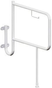 Поручень для инвалидов для унитаза с бумагодержателем 775х890 мм Инвапром, белый (ПУН-01.02.775.110.890)