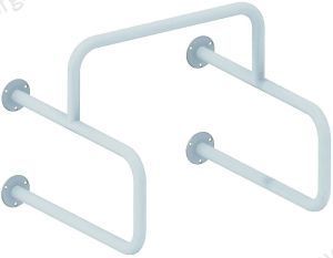 Поручень для инвалидов для писсуара 600х490 мм Инвапром, белый (ППУ-03.02.530.600.490)