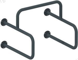 Поручень для инвалидов для писсуара 600х490 мм Инвапром, нержавеющая сталь (ППУ-03.02.530.600.490.Н)