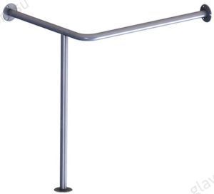 Поручень для инвалидов для раковины угловой с доп. опорой 750х710 мм Инвапром правый, нержавеющая сталь (ПР-05.09.710.540.750.Н)