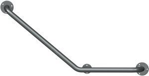 Поручень для инвалидов для туалета Г-образный 978х480 мм Инвапром левый, нержавеющая сталь (ПУ-02.06.400.600.140.Н)