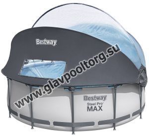 Каркасный бассейн Bestway Steel Pro Max 366х100 с картриджным фильтром, лестницей и тентом (5619N)