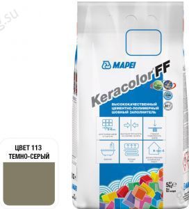 Затирка для швов Mapei Keracolor FF, 113 (темно-серый), 5 кг