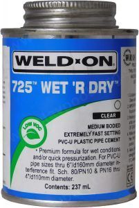 Клей для ПВХ Weld-On 725 Wet 'R Dry, 237 мл