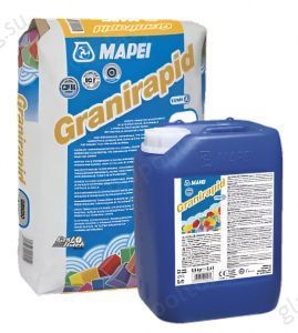 Клей двухкомпонентная Mapei Granirapid white, А+В, комплект 28 кг