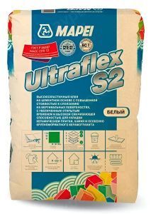 Клей цементный Mapei Ultraflex S2 белый, 25 кг (2902125)