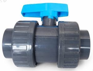 Кран двухходовой, ∅50, ПВХ, (Plimex)