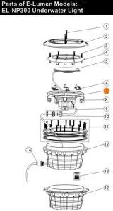 Крышка контактов лампы прожектора LED-NP300-S Emaux (01230003) Крышка контактов лампы прожектора LED-NP300-S Emaux (01230003)