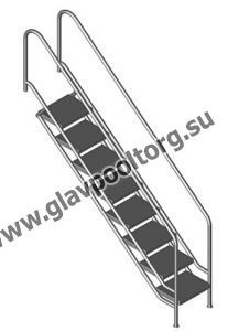 Лестница 8 ступеней Ideal Miami с удобным доступом AISI-316 (08 08 58 V)