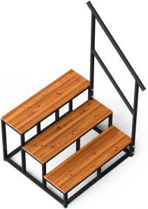 Лестница с поручнем к купели PolarSpa, термоберёза Лестница с поручнем к купели PolarSpa, термоберёза