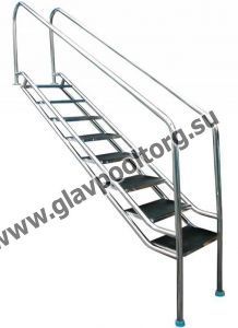 Лестница 4 ступени 970 мм Gemas Inclined с удобным доступом AISI-304 (0311621)