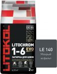 Затирочная смесь цементная Litokol Litochrom 1-6 Evo LE.140 (мокрый асфальт), 2 кг