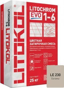 Затирочная смесь цементная Litokol Litochrom 1-6 Evo LE.230 (багамы), 25 кг Затирочная смесь цементная Litokol Litochrom 1-6 Evo LE.230 (багамы), 25 кг