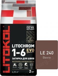 Затирочная смесь цементная Litokol Litochrom 1-6 Evo LE.240 (венге), 2 кг Затирочная смесь цементная Litokol Litochrom 1-6 Evo LE.240 (венге), 2 кг