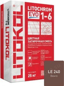 Затирочная смесь цементная Litokol Litochrom 1-6 Evo LE.240 (венге), 25 кг Затирочная смесь цементная Litokol Litochrom 1-6 Evo LE.240 (венге), 25 кг