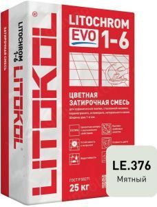 Затирочная смесь цементная Litokol Litochrom 1-6 Evo LE.376 (мятный), 25 кг Затирочная смесь цементная Litokol Litochrom 1-6 Evo LE.376 (мятный), 25 кг
