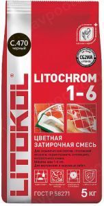 Затирка цементная Litokol Litotherm 1-6 C.470 (чёрный), 5 кг