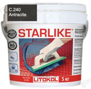 Затирка швов эпоксидная Litokol Starlike С.240 Antracite (черный), 5 кг