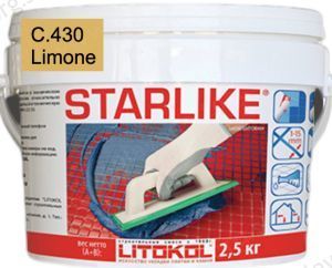 Затирка швов эпоксидная Litokol Starlike С.430 Limone (лимонный), 2,5 кг